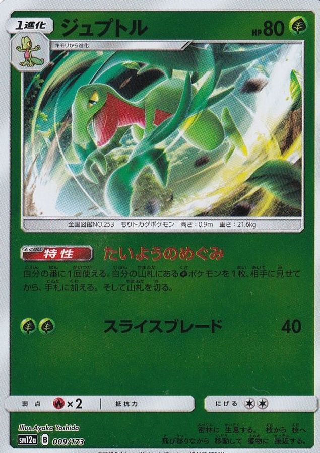 Pokemon Grovyle - 009/173 sm12a Tag All Stars [REVERSE HOLO]