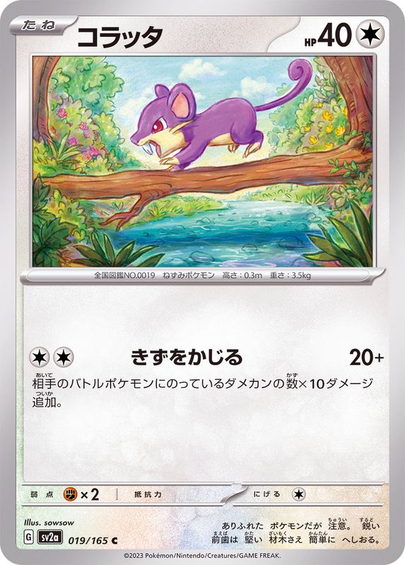 Pokemon Rattata C 019/165 sv2a 151