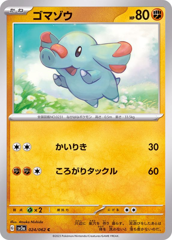 Pokemon Phanpy C 024/062 sv3a Raging Surf