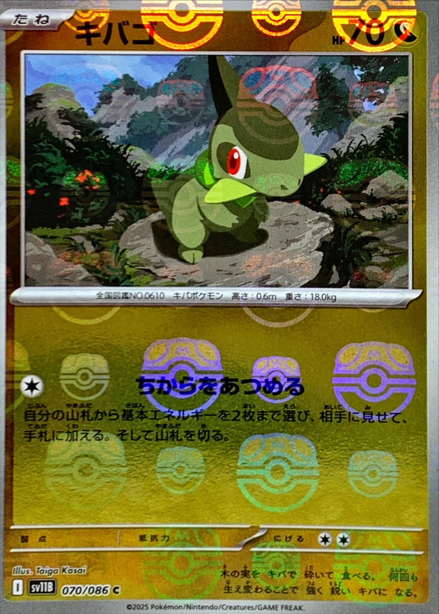 Pokemon Axew C 070/086 sv11b Black Bolt [MASTER BALL REVERSE HOLO]