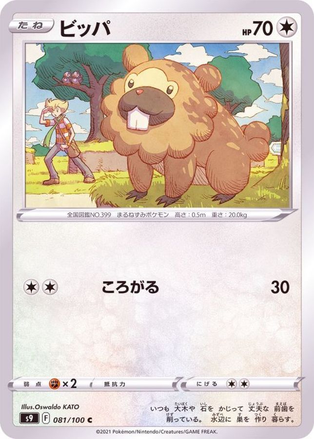 Pokemon Bidoof C 081/100 s9 Star Birth