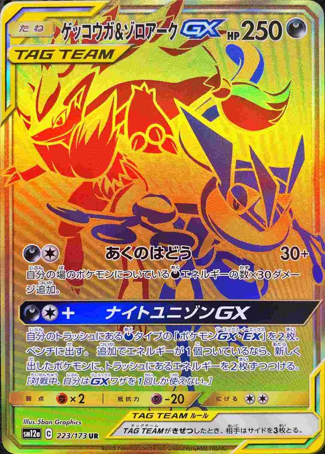 Pokemon Greninja & Zoroark GX UR 223/173 sm12a Tag All Stars