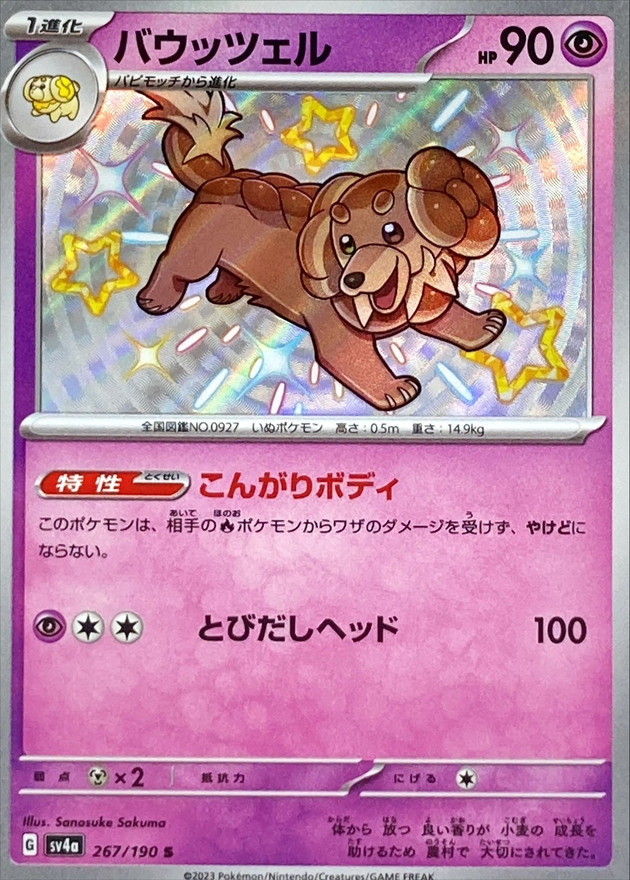 Pokemon Dachsbun S 267/190 sv4a Shiny Treasure Ex