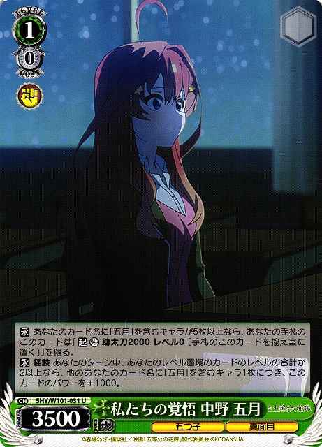 Weiss Schwarz 5HY/W101-031 Itsuki Nakano Our Determination U The Quintessential Quintuplets