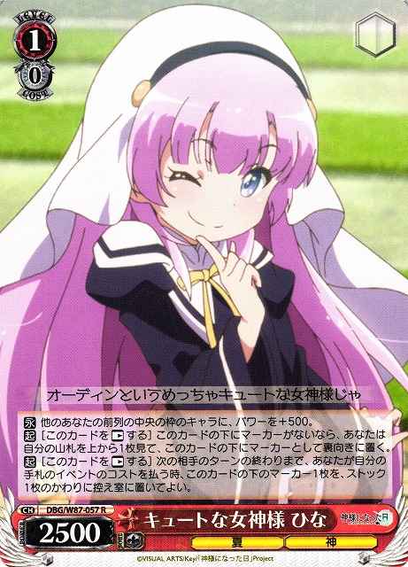 Weiss Schwarz DBG/W87-057 Hina Cute Goddess R The Day I Became a God