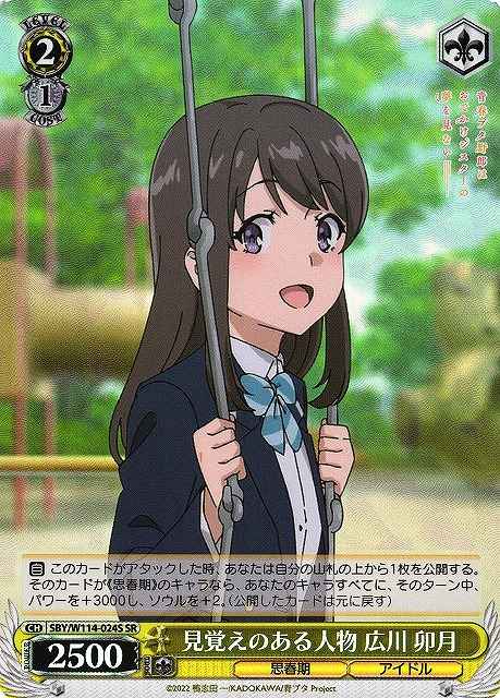 Weiss Schwarz SBY/W114-024S Uzuki Hirokawa Someone Looking Familiar SR Rascal Does Not Dream Series