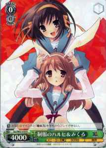 Weiss Schwarz SSY/W62-034 Haruhi Mikuru in School Uniforms R The Melancholy of Haruhi Suzumiya