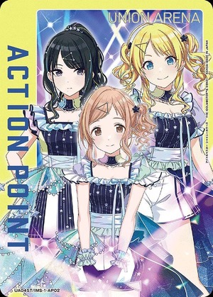 Union Arena UA04ST/IMS-1-AP02 Action point card Mano Toori Meguru AP