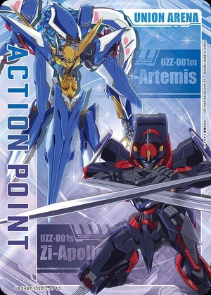 Union Arena UA34BT/CGD-1-AP10 Action point card Zi Artemis Zi Apollo AP